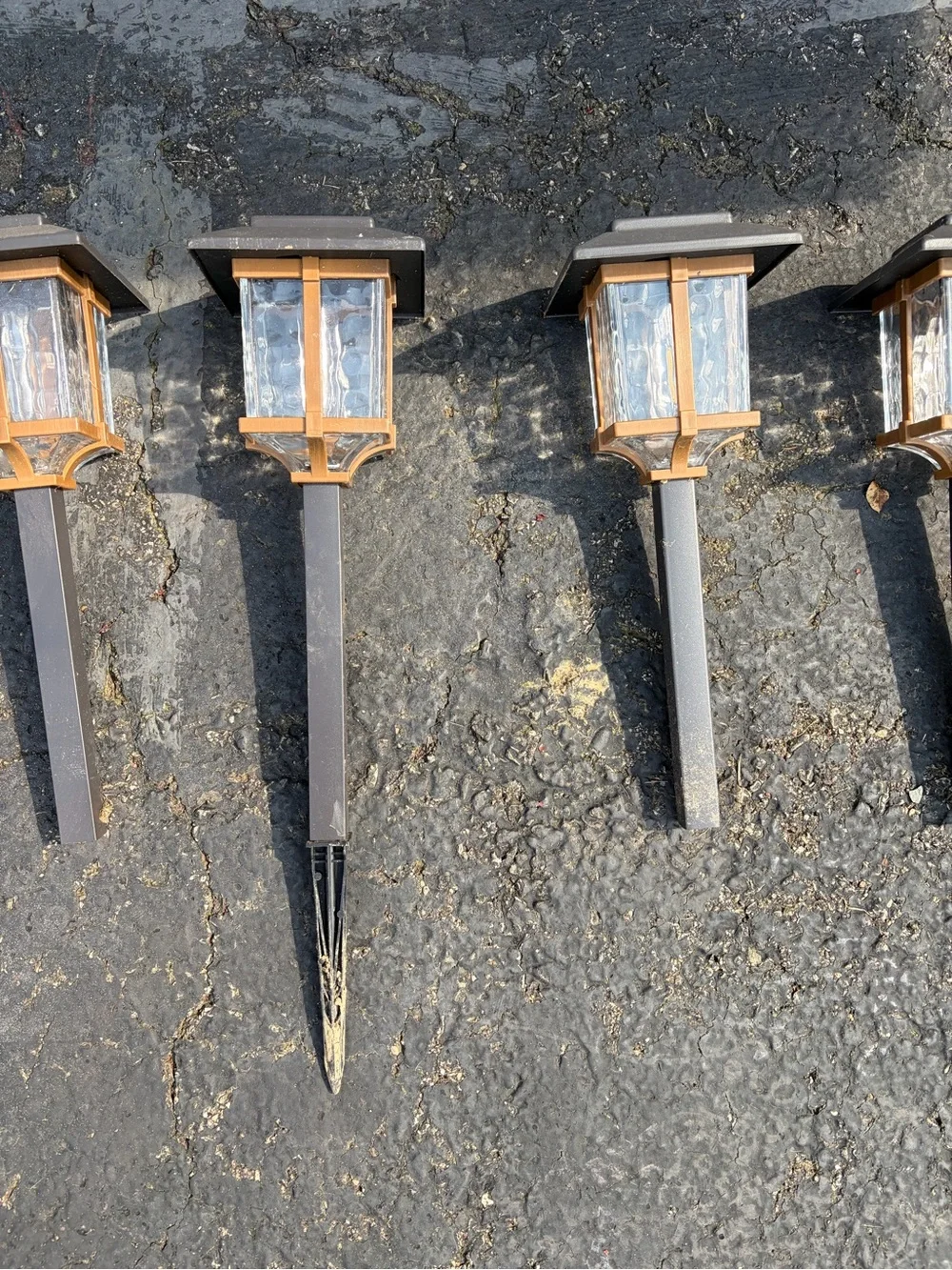 Solar Pathway Lanterns - Brown - Outdoor Garden Accent Lights Set of 6
